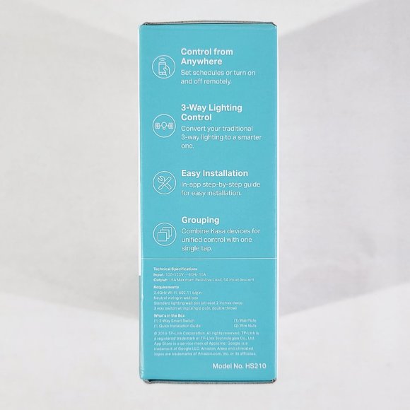 NEW Kasa Smart Wi-Fi Light Switch 3 Way HS210 2.4GHz Wi-Fi - Needs Neutral Wire - Picture 5 of 6